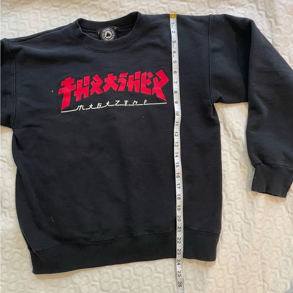 Vintage Y2K Thrasher Skate Magazine Japanese Logo Godzilla Grunge Sweatshirt - Picture 6 of 10